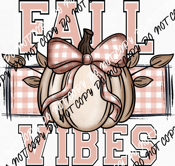 Fall Vibes Pumpkin Pink Plaid DTF Transfer - We Print U Press DTF Transfers