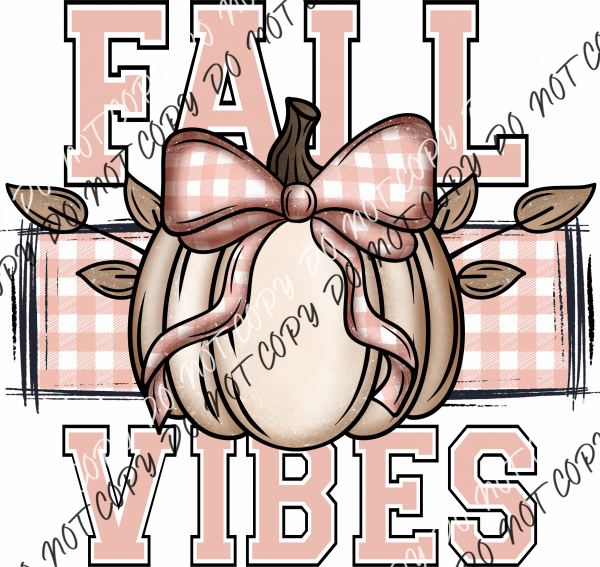 Fall Vibes Pumpkin Pink Plaid Dtf Transfer Rtp Transfers