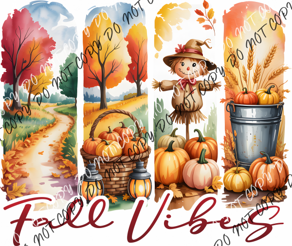 Fall Vibes Scare Crow Brushstrokes DTF Transfer RTP DTF Transfers