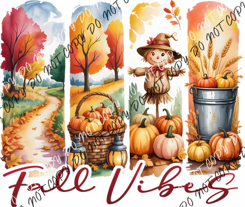 Fall Vibes Scare Crow Brushstrokes DTF Transfer RTP DTF Transfers