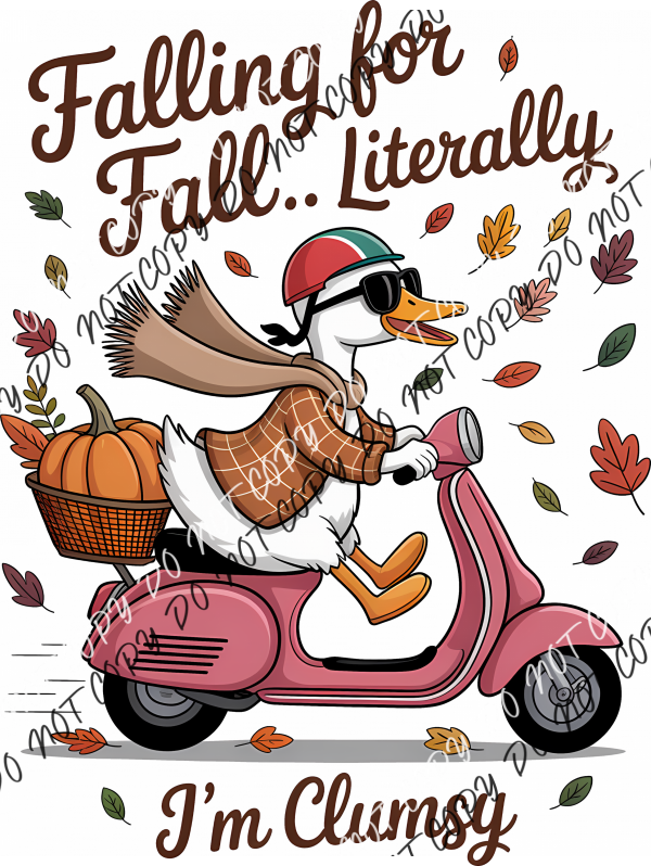 Falling for Fall Clumsy Duck DTF Transfer RTP DTF Transfers