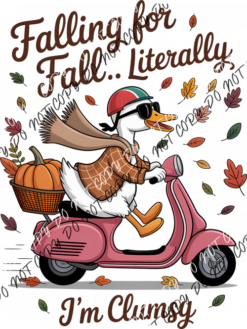 Falling for Fall Clumsy Duck DTF Transfer RTP DTF Transfers