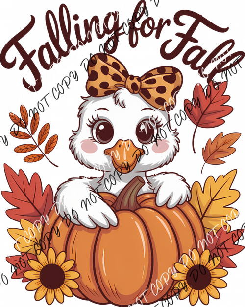 Falling for Fall Girl Baby Goose DTF Transfer RTP DTF Transfers