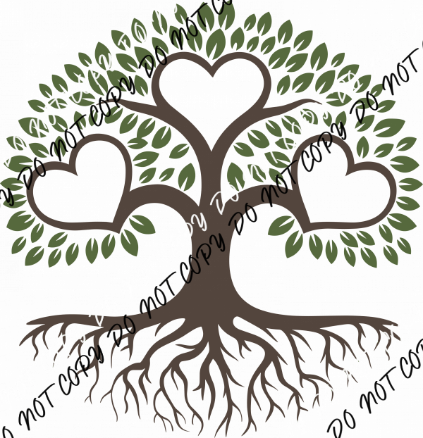 Family Tree Hearts DTF Transfer - We Print U Press DTF Transfers