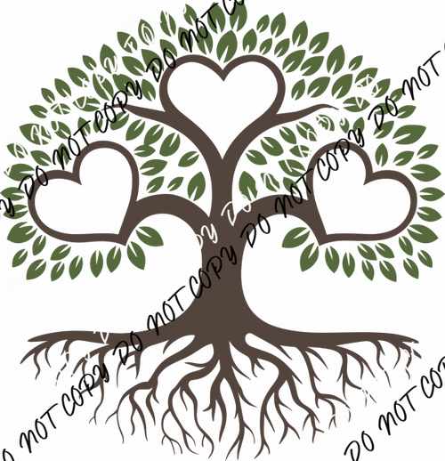 Family Tree Hearts DTF Transfer - We Print U Press DTF Transfers