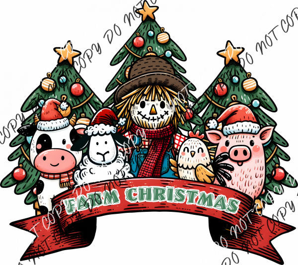 Farm Christmas Animals Dtf Transfer Rtp Transfers