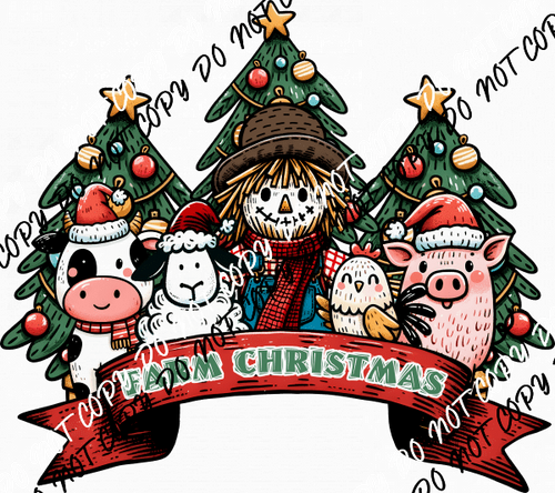 Farm Christmas Animals DTF Transfer - We Print U Press DTF Transfers