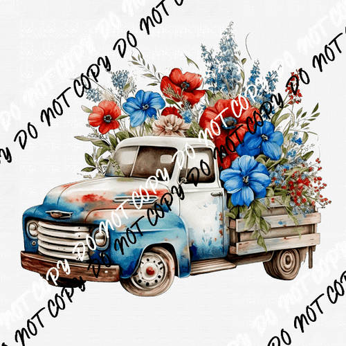 Farm Truck Flag Watercolor DTF Transfer - We Print U Press DTF Transfers