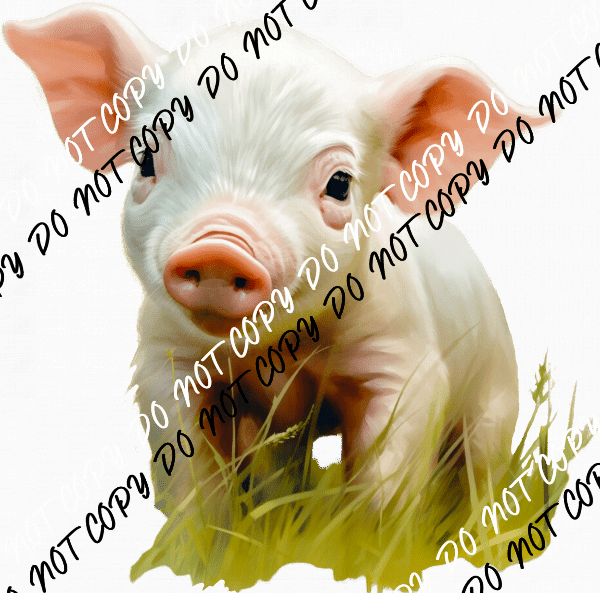 Farmhouse Pig in the Grass DTF Transfer - We Print U Press DTF Transfers