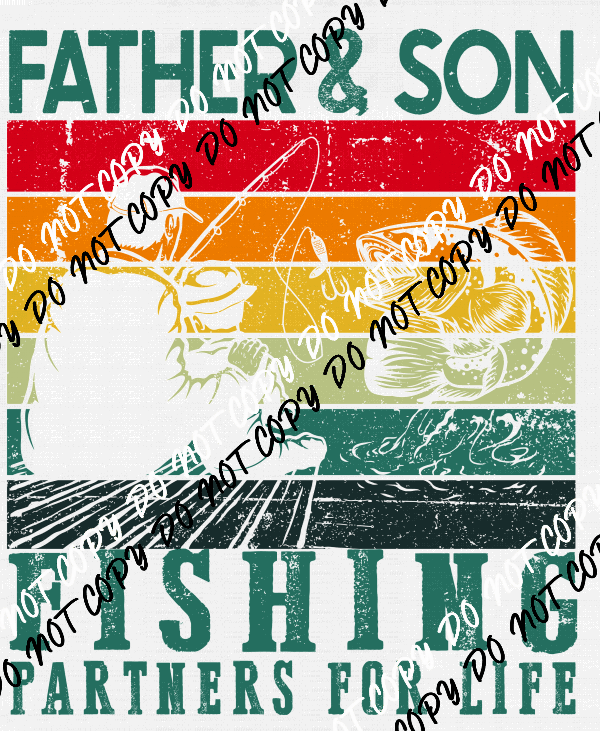 Father and Son Fishing DTF Transfer - We Print U Press DTF Transfers