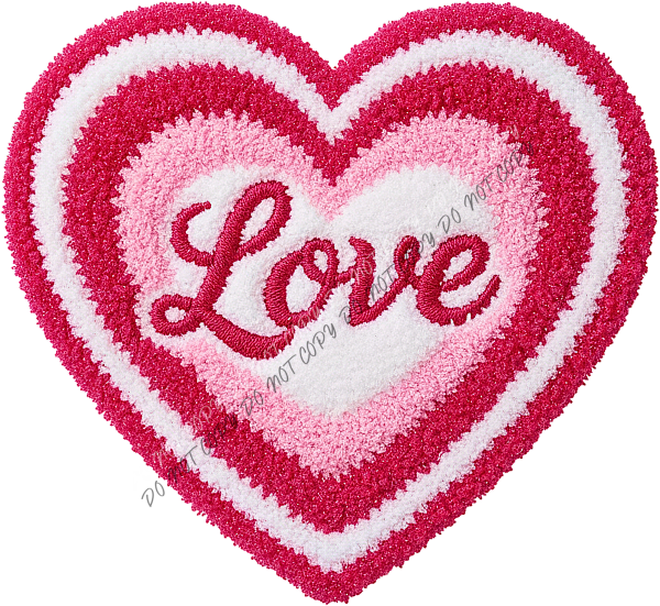 Faux Yarn Love Heart DTF Transfer RTP DTF Transfers