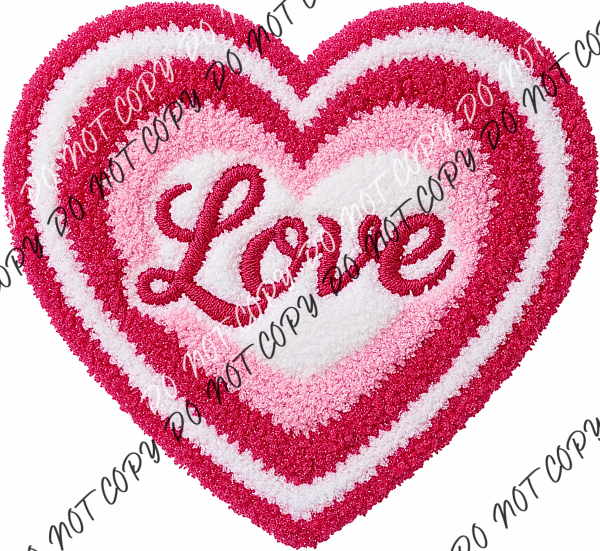 Faux Yarn Love Heart DTF Transfer RTP DTF Transfers