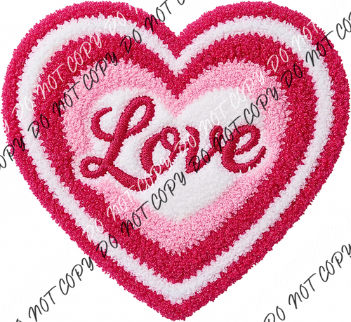 Faux Yarn Love Heart DTF Transfer RTP DTF Transfers