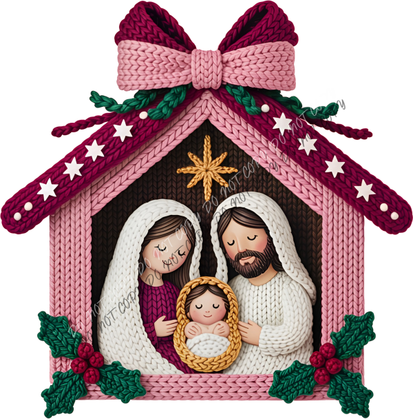 Faux Yarn Nativity Scene DTF Transfer RTP DTF Transfers