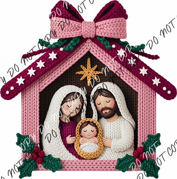 Faux Yarn Nativity Scene DTF Transfer RTP DTF Transfers