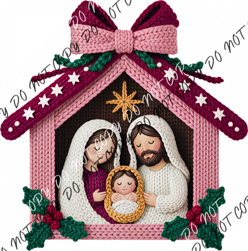 Faux Yarn Nativity Scene DTF Transfer RTP DTF Transfers