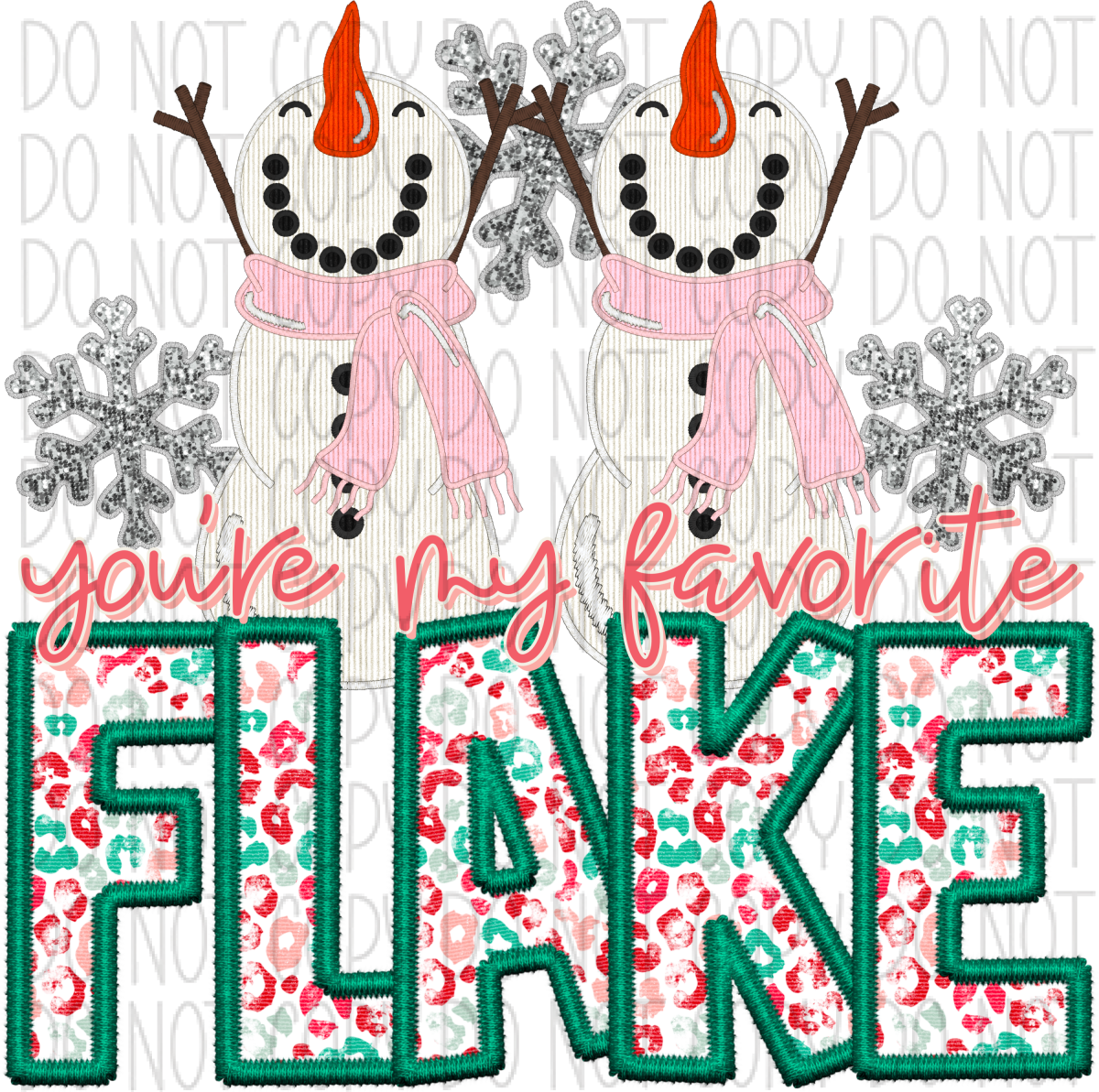 Favorite Flake Faux Glitter And Embroidery Dtf Transfer Rtp Transfers