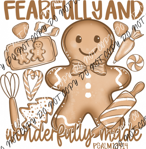 Fearfully and Wonderfully Made Gingerbread DTF Transfer RTP DTF Transfers