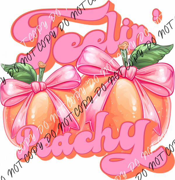 Feelin’ Peachy With Pink Bows Dtf Transfer Rtp Transfers