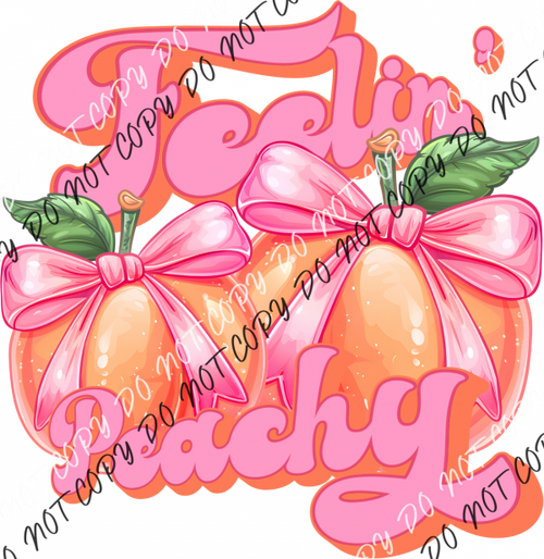 Feelin’ Peachy With Pink Bows Dtf Transfer Rtp Transfers