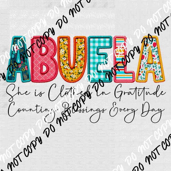 Female Family Titles - Clothed in Gratitude DTF Transfer (See Title Options) - We Print U Press DTF Transfers