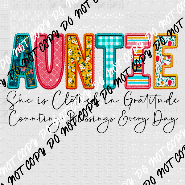 Female Family Titles - Clothed in Gratitude DTF Transfer (See Title Options) - We Print U Press DTF Transfers