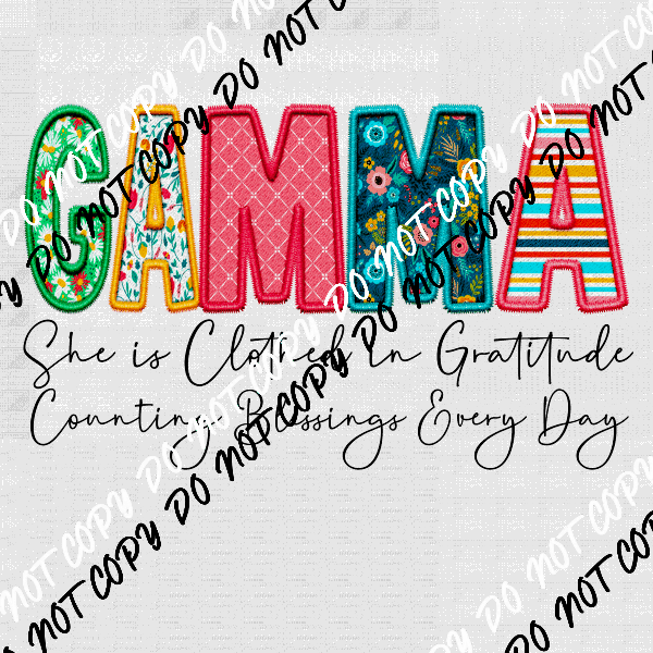 Female Family Titles - Clothed in Gratitude DTF Transfer (See Title Options) - We Print U Press DTF Transfers