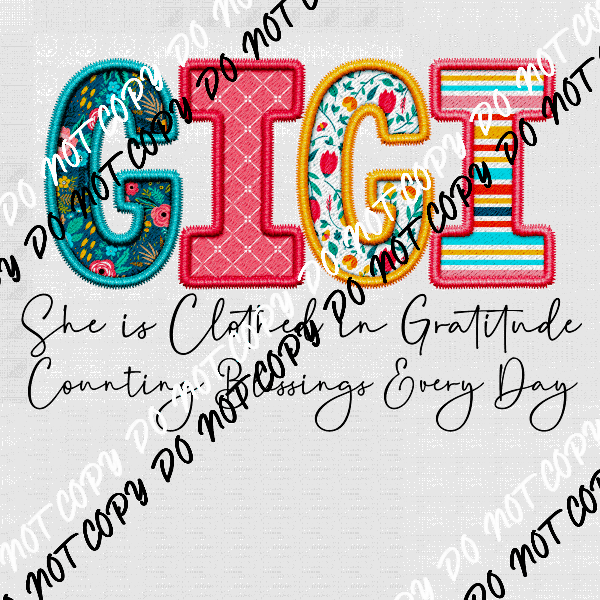 Female Family Titles - Clothed in Gratitude DTF Transfer (See Title Options) - We Print U Press DTF Transfers