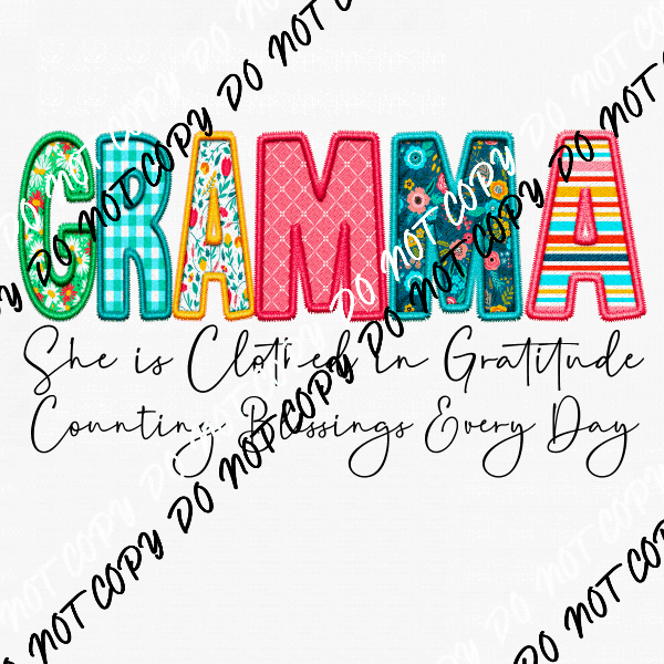 Female Family Titles - Clothed in Gratitude DTF Transfer (See Title Options) - We Print U Press DTF Transfers