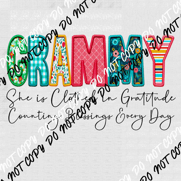 Female Family Titles - Clothed in Gratitude DTF Transfer (See Title Options) - We Print U Press DTF Transfers