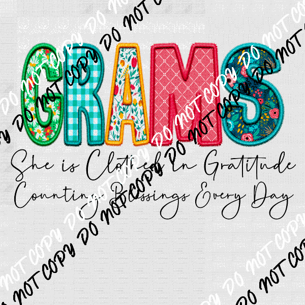 Female Family Titles - Clothed in Gratitude DTF Transfer (See Title Options) - We Print U Press DTF Transfers