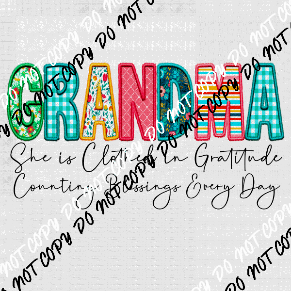 Female Family Titles - Clothed in Gratitude DTF Transfer (See Title Options) - We Print U Press DTF Transfers