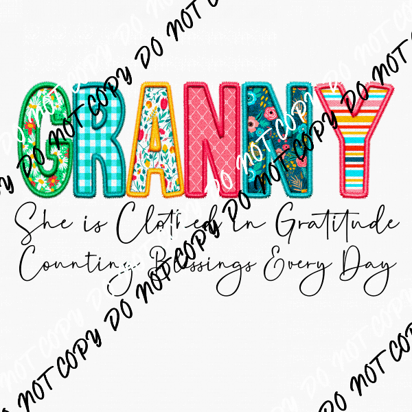 Female Family Titles - Clothed in Gratitude DTF Transfer (See Title Options) - We Print U Press DTF Transfers