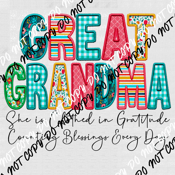 Female Family Titles - Clothed in Gratitude DTF Transfer (See Title Options) - We Print U Press DTF Transfers