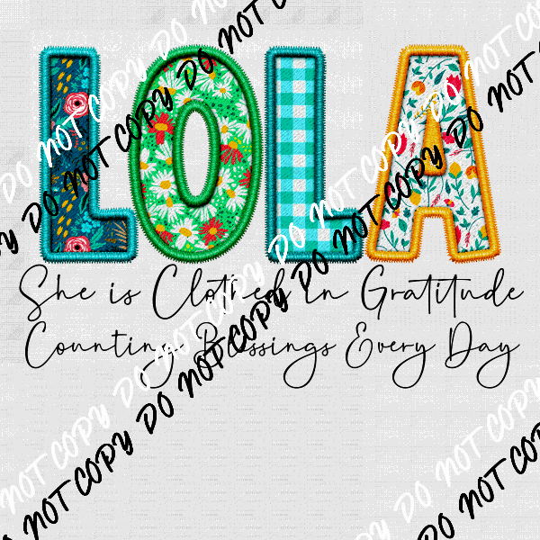 Female Family Titles - Clothed in Gratitude DTF Transfer (See Title Options) - We Print U Press DTF Transfers