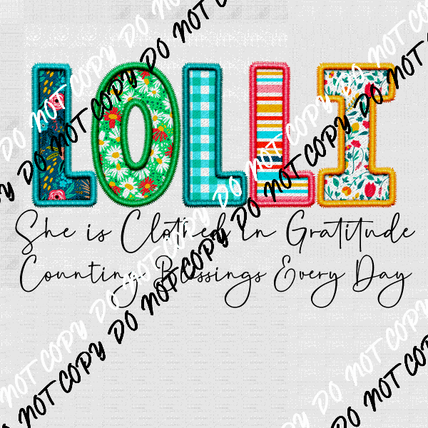 Female Family Titles - Clothed in Gratitude DTF Transfer (See Title Options) - We Print U Press DTF Transfers