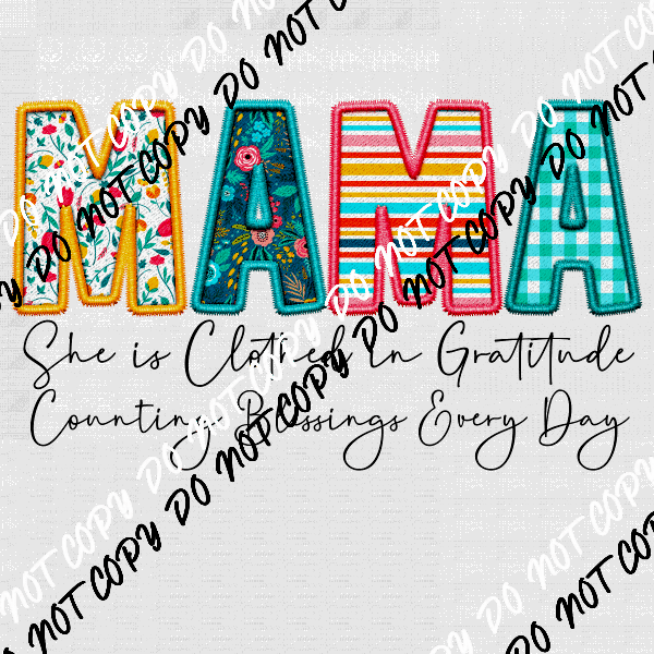 Female Family Titles - Clothed in Gratitude DTF Transfer (See Title Options) - We Print U Press DTF Transfers