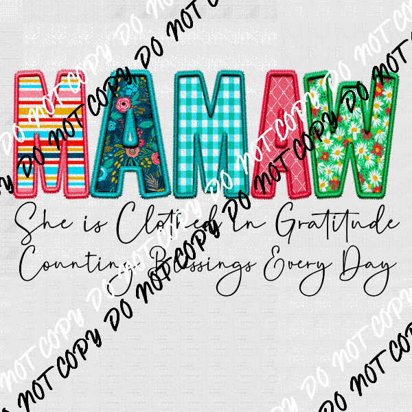 Female Family Titles - Clothed in Gratitude DTF Transfer (See Title Options) - We Print U Press DTF Transfers