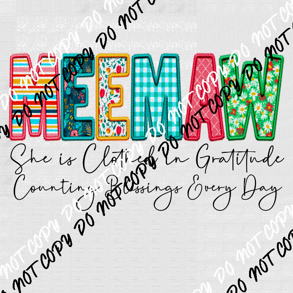 Female Family Titles - Clothed in Gratitude DTF Transfer (See Title Options) - We Print U Press DTF Transfers