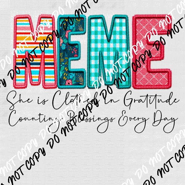 Female Family Titles - Clothed in Gratitude DTF Transfer (See Title Options) - We Print U Press DTF Transfers