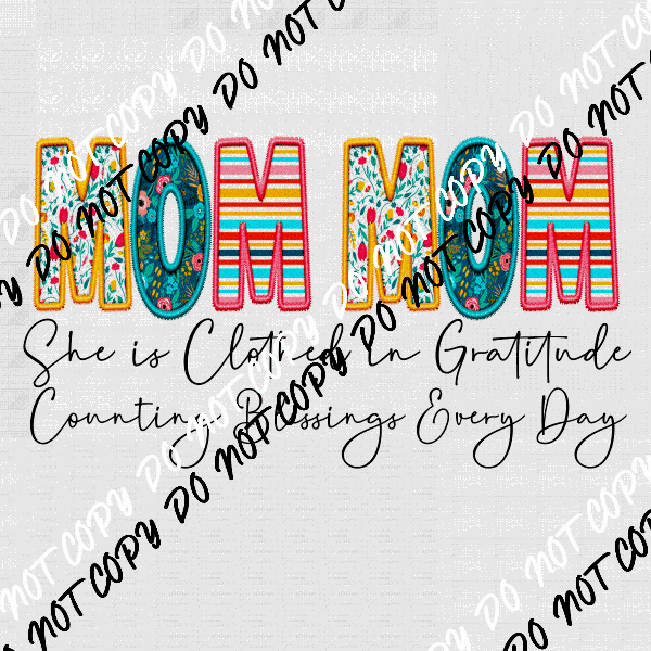 Female Family Titles - Clothed in Gratitude DTF Transfer (See Title Options) - We Print U Press DTF Transfers