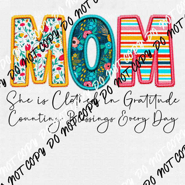 Female Family Titles - Clothed in Gratitude DTF Transfer (See Title Options) - We Print U Press DTF Transfers