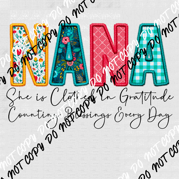 Female Family Titles - Clothed in Gratitude DTF Transfer (See Title Options) - We Print U Press DTF Transfers