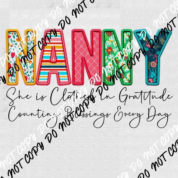 Female Family Titles - Clothed in Gratitude DTF Transfer (See Title Options) - We Print U Press DTF Transfers