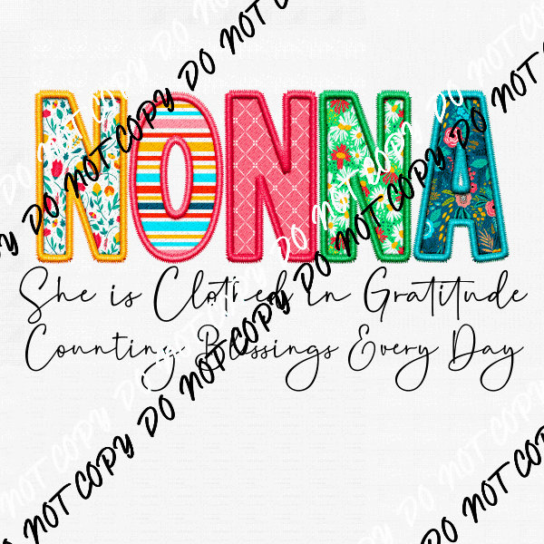 Female Family Titles - Clothed in Gratitude DTF Transfer (See Title Options) - We Print U Press DTF Transfers