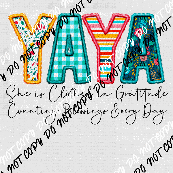 Female Family Titles - Clothed in Gratitude DTF Transfer (See Title Options) - We Print U Press DTF Transfers