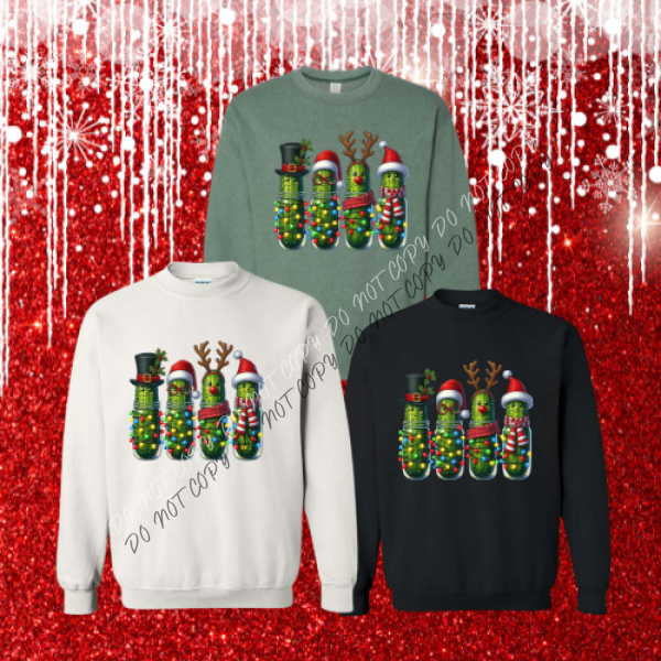 Festive Holiday Pickle Sweatshirt Boutique Fashion