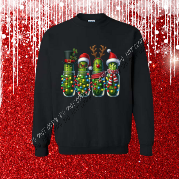 Festive Holiday Pickle Sweatshirt S / Black Boutique Fashion