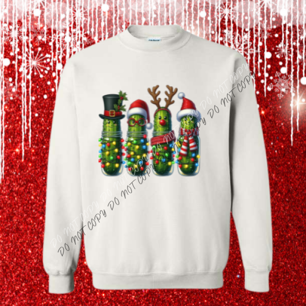 Festive Holiday Pickle Sweatshirt S / White Boutique Fashion