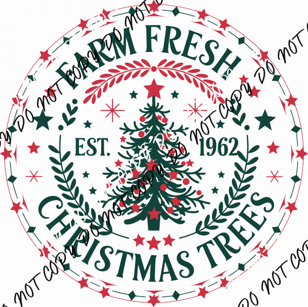 Festive Tree Co. Holiday Emblem DTF Transfer - We Print U Press DTF Transfers